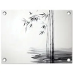 Bamboestammen - Water - Minimalistisch - Wit tuinposter los doek klein -3d