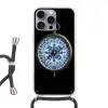 Kompas - Delfts blauw - Zwart Hoesje iPhone 16 Pro Max met koord klein -3d