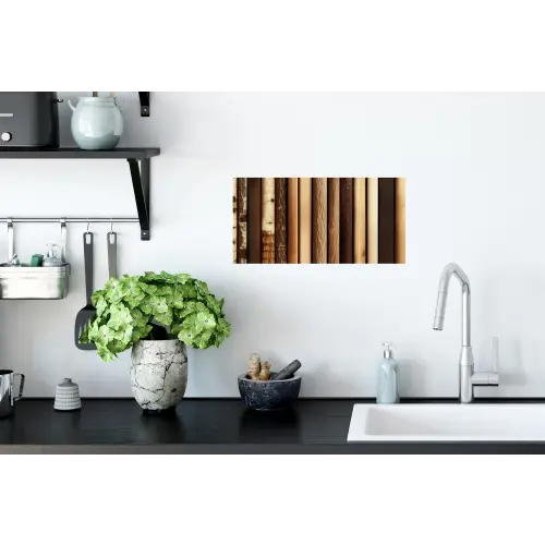 Hout - Planken - Natuurlijk Muursticker klein -keuken