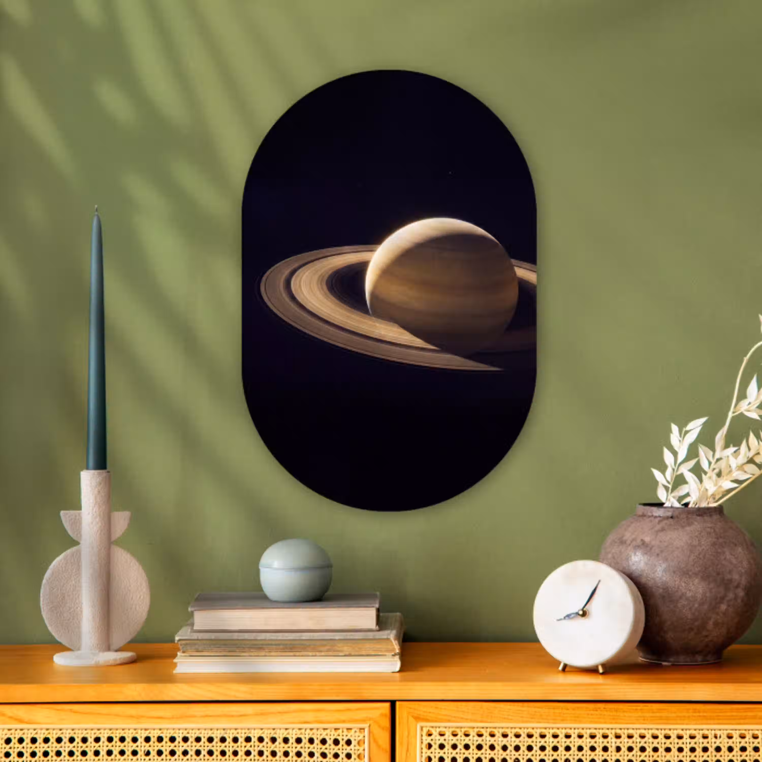 Planeet - Ringen - Ruimte Wandcirkel Ovaal Forex klein -sfeer2