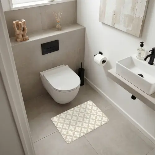 Patroon - Klassiek - Beige WCmat klein 1009 -sfeer1