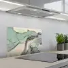 Goud - Marmer - Groen - luxe - Glitter - Marmerlook keuken achterwand spatscherm klein -3d_schuin