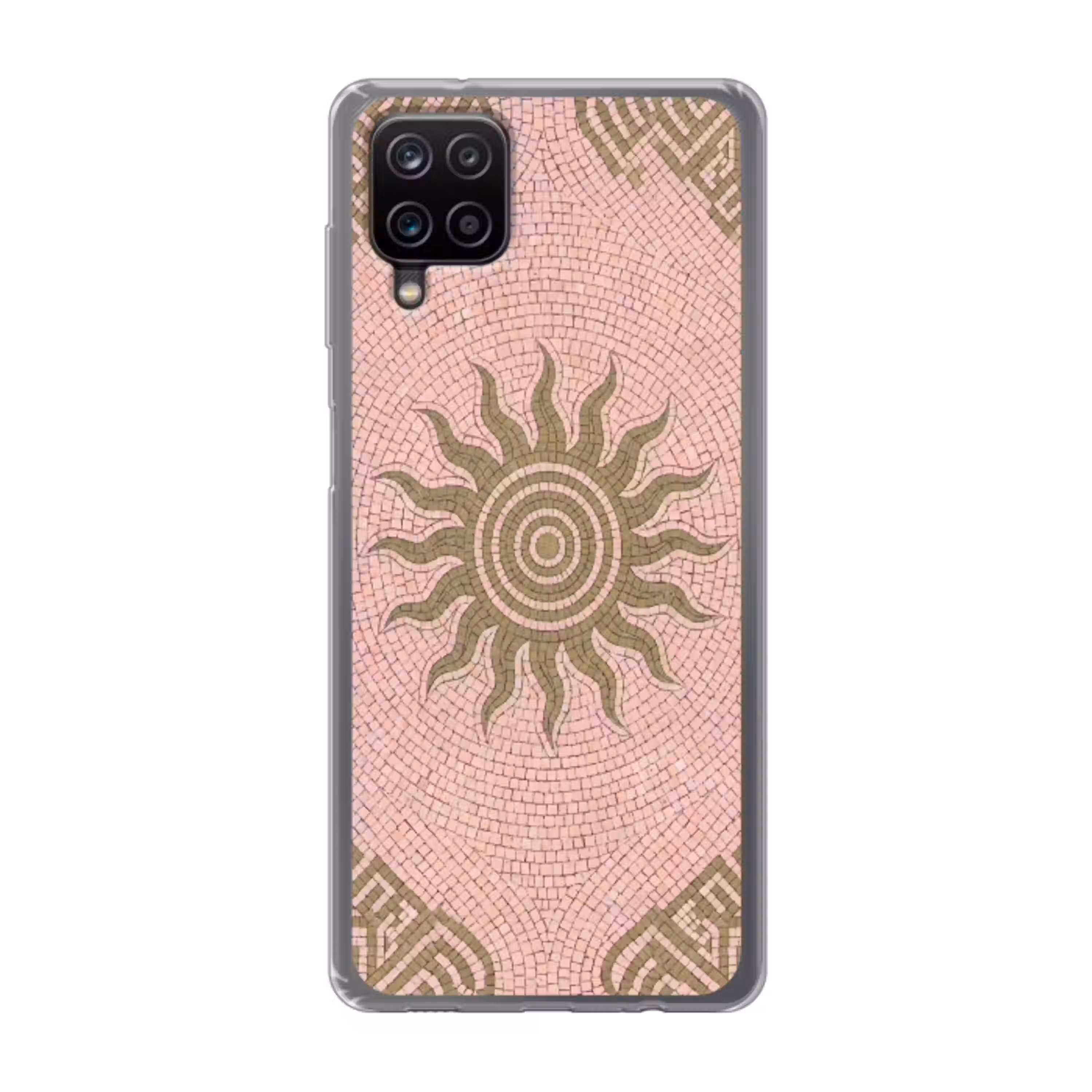 Mozaïek - Zon - Patroon - Klassiek - Roze Telefoonhoesje Samsung Galaxy A12 klein -3d