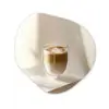 Mok - Latte - Minimalistisch - Schaduw Wandcirkel Organisch Plexiglas middel -3d