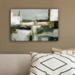 Penseelstreken - Groen - Abstract - Japandi canvas 2cm klein -sfeer3