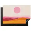 Heuvels - Oranje - Zon - Abstract Inductie beschermer vinyl 3mm klein -3d