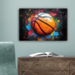 Graffiti - Basketbal - Verf - Sport canvas 2cm klein -sfeer4