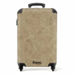 Beige - Marmer - Witte aders NBS - Handbagage koffer - Volwassenen Unisex middel -productfoto_recht