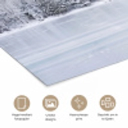 Meer - Dennen - IJs - Winter - Rustgevend poster papier klein -closeup_NL