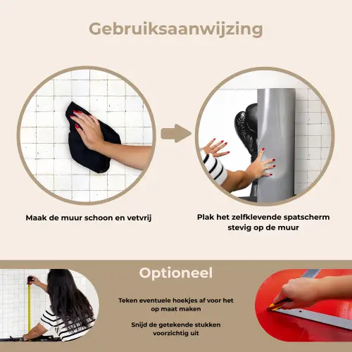 Bokshandschoen - Zwart - Hand keuken achterwand spatscherm klein -gebruiksaanwijzing_NL