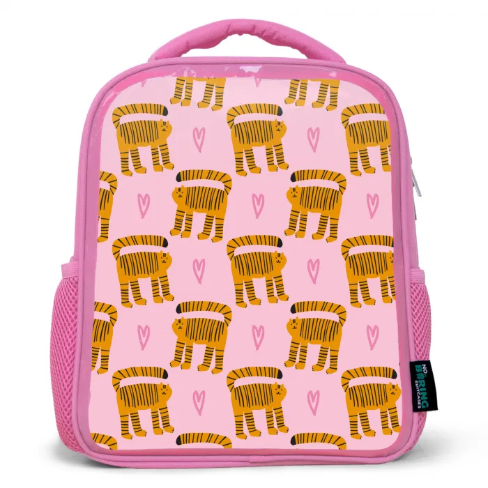 Katten - Roze - Hartjes Kinderrugzak - Roze middel 863 -3d
