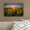 Bloemen - Nacht - Zonsondergang - Zonnebloem - Horizon canvas 2cm klein -sfeer3