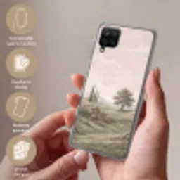 Heuvellandschap - Bomen - Natuur - Groen Telefoonhoesje Samsung Galaxy A12 klein -sfeer3_NL
