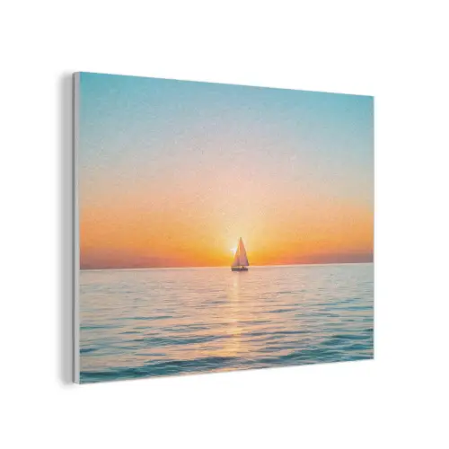 Zee - Zeilboot - Zonsondergang PET vilt klein -3d