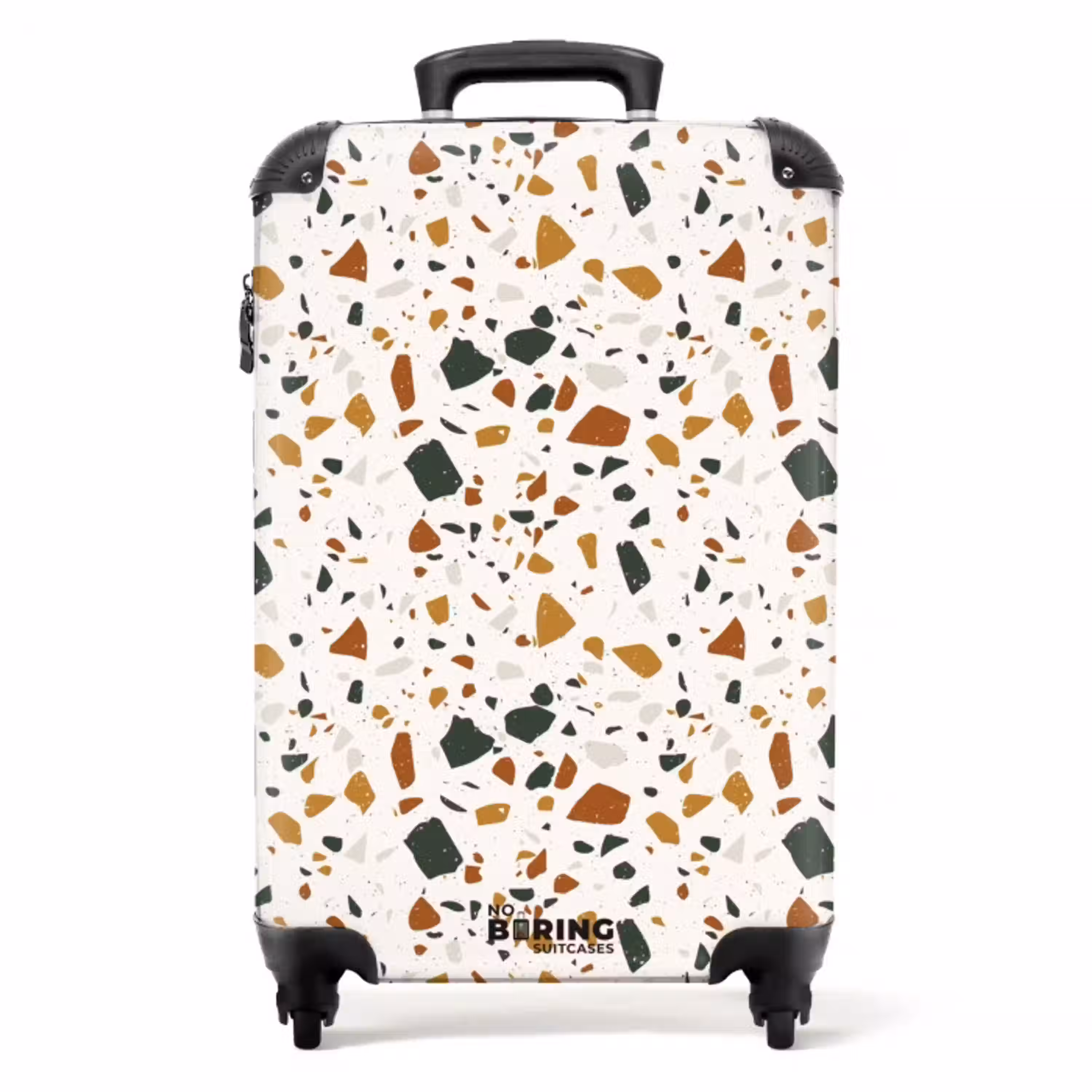 Terrazzo patroon roest oker NBS - Handbagage koffer - Volwassenen Unisex middel -productfoto_recht