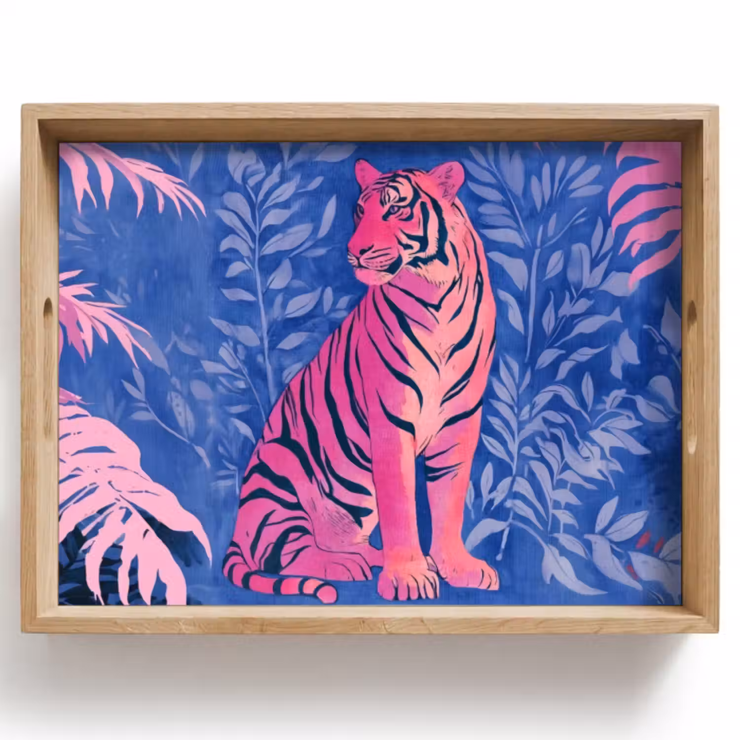 Dienblad - Tijger - Roze - Bladeren - Jungle