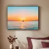 Zee - Zeilboot - Zonsondergang Textielframe zwart klein -sfeer1