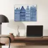 Aquarel - Grachtenpanden - Delfts - Blauw PET vilt klein -sfeer5