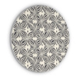 Grafisch - Patroon - Zwart Akoestische PET Vilt - Rond klein 838 -3d