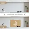 Bananen - Beige - Lijntekening - Minimalistisch keuken achterwand spatscherm klein -voor_na_NL