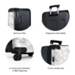 Grijs - Marmer - Gedetailleerd NBS - Large koffer - Volwassenen Unisex groot -zzzzzzzbolletjes_FR