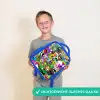 Chaotisch kleurrijk monster patroon Kinderrugzak - Blauw middel -sfeer1_NL