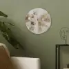 Abstracte vierkanten - Aardetonen - Mistig Akoestische PET Vilt - Rond klein -sfeer2