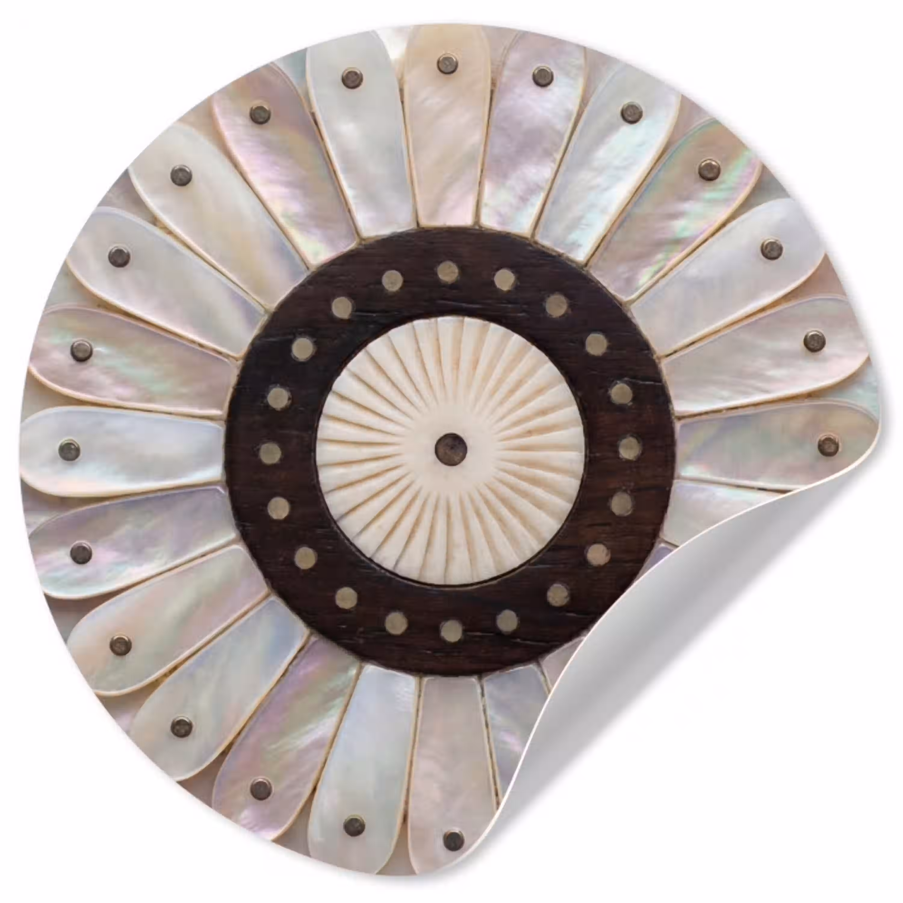 Parelmoer - Patroon - Decoratie - Ambacht - Wit Wandcirkel behangsticker klein -3d