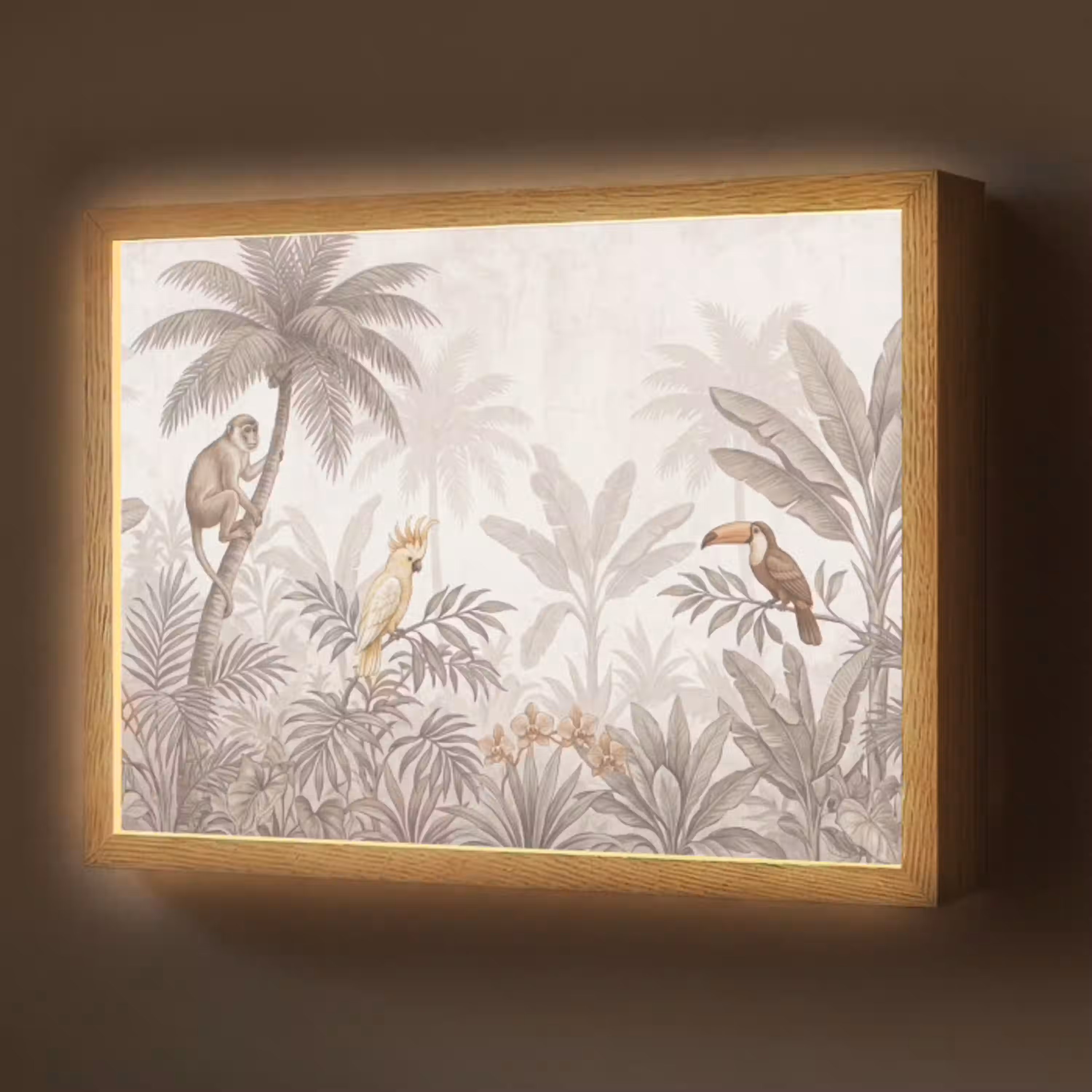 Jungle - Dieren - Palmbomen Light Box met batterij (Wandlamp) middel -z3d_website