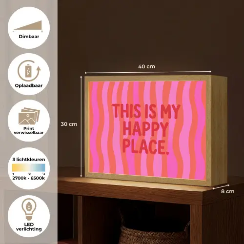 Tekst - Modern - Kleurrijk Light Box met batterij (Wandlamp) middel -USP_websiteoverzichtNL