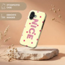 Nice - Stippen - Roze - Geel Toughcase MagSafe Apple iPhone 17 klein -USP_RandenV_DE