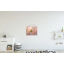 Groenling - Katjes - Lente - Natuur - Zacht textielposter latten blank klein -kinderkamer