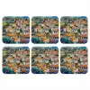Dorp - Heuvels - Landschap - Bomen onderzetter kurk middel -3d