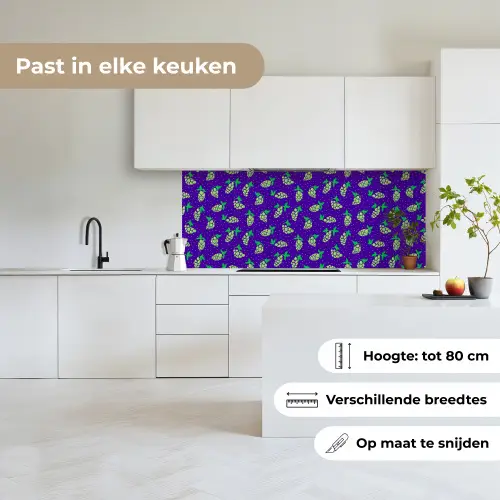 Paars - Groen - Druiven - Blaadjes keuken achterwand 2 middel 871 -sfeer4_NL