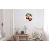 Kersen - Rood - Mozaïek - Blaadjes Wandcirkel aluminium klein -woonkamer