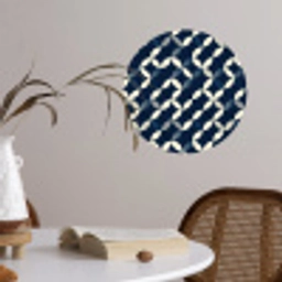 Abstract - Patroon - Blauw Wandcirkel behangsticker klein 186 -sfeer3
