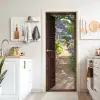 Doorkijk - Hortensia - Deur - Bloemen - Natuur deurposter klein -sfeer5