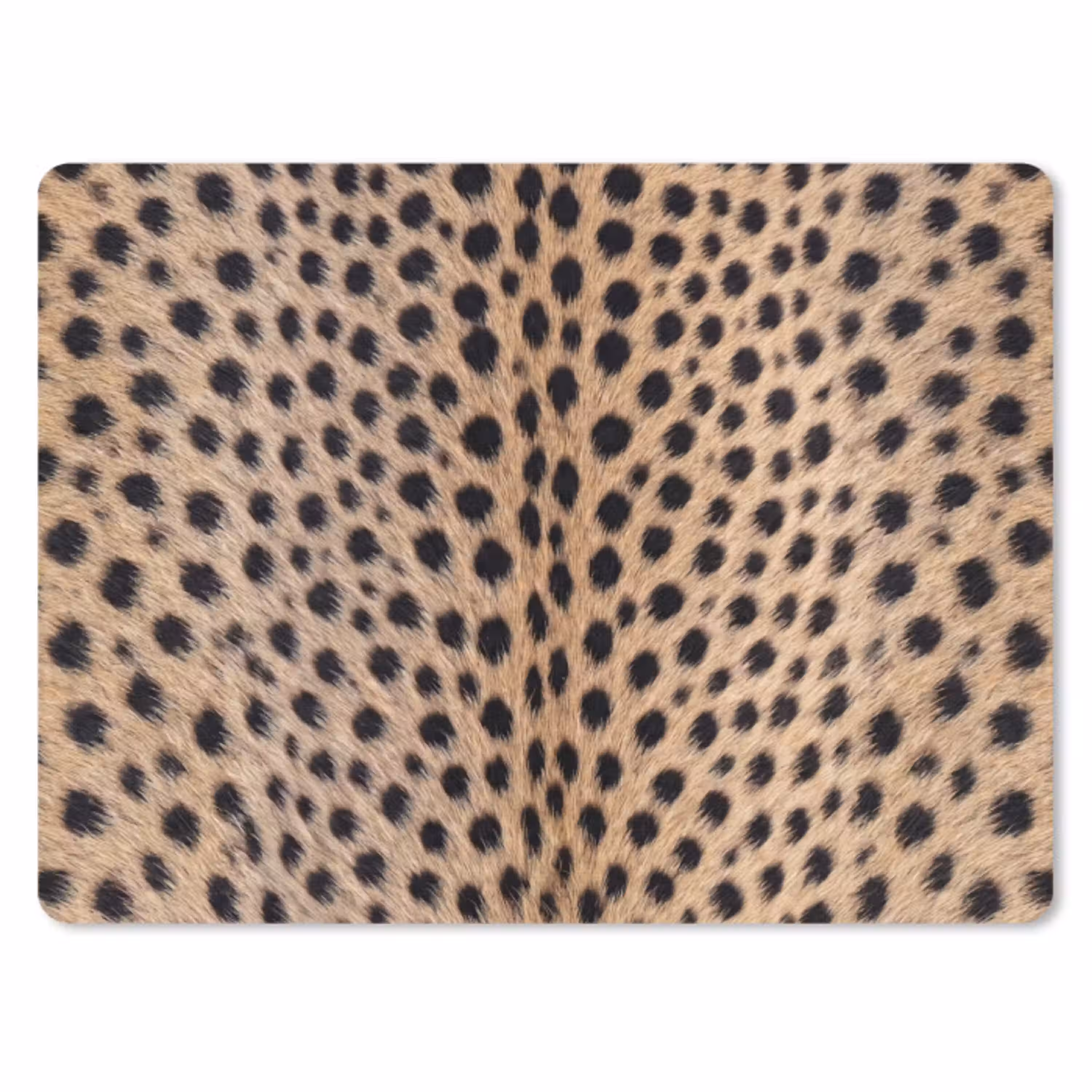 Vacht - Jachtluipaard - Zwart - Wit muismat rubber klein -3d