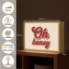 Oh honey - Rood - Schaduw Light Box met batterij (Wandlamp) middel -USP_websiteoverzichtNL