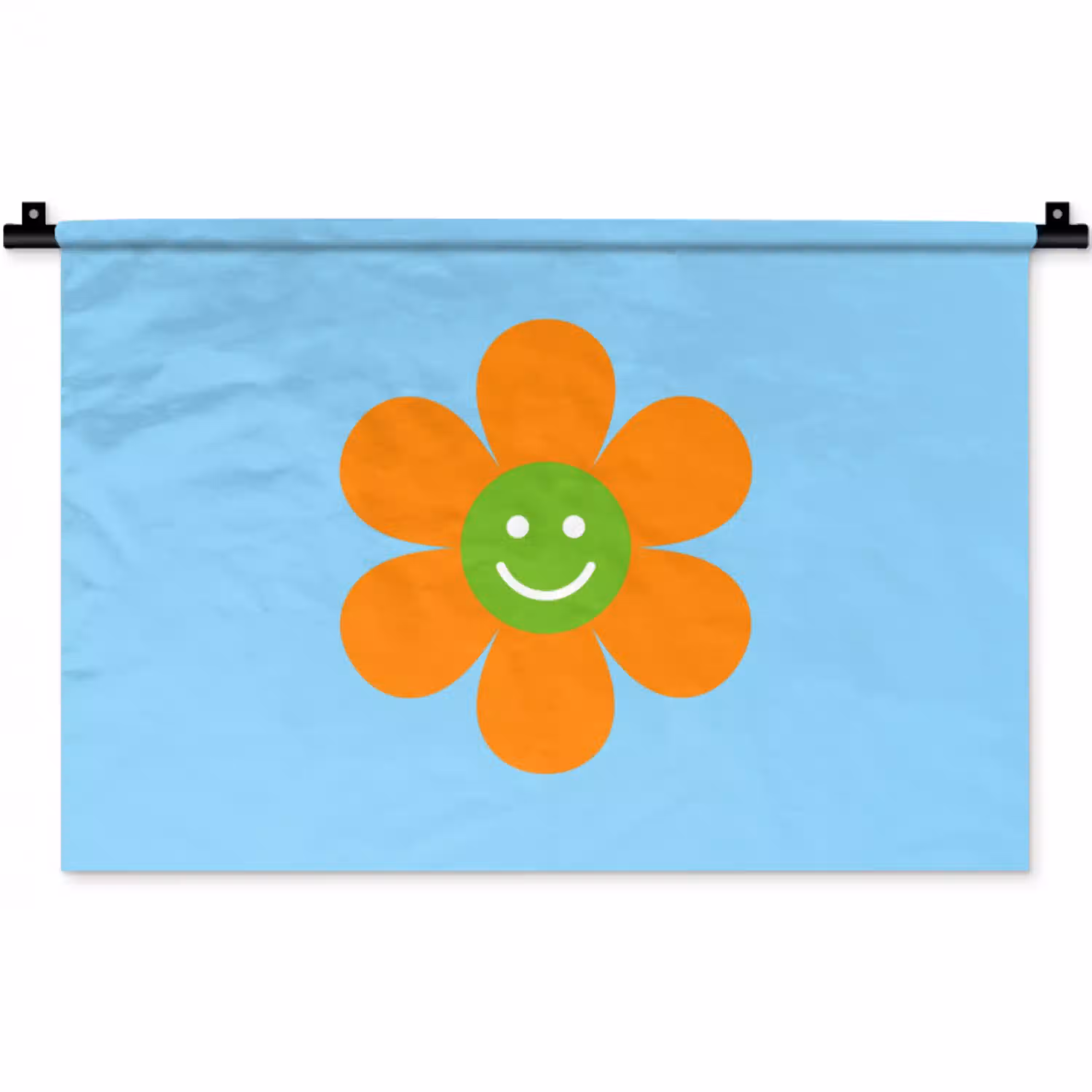 Bloem - Smiley - Kleurrijk Wandkleed katoen klein -zz3d