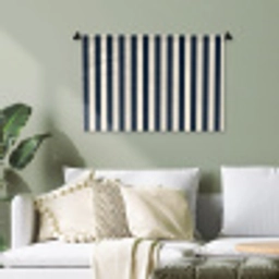 Verticale strepen - Blauw - Crème Wandkleed katoen klein 269 -sfeer7