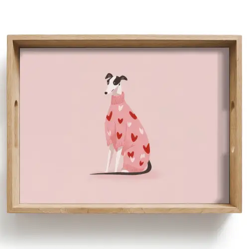 Hond - Hartjes - Roze Dienblad Rechthoek middel -z3d_shopping