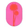 Palmbomen - Modern - Roze Wandcirkel Ovaal Forex klein -3d