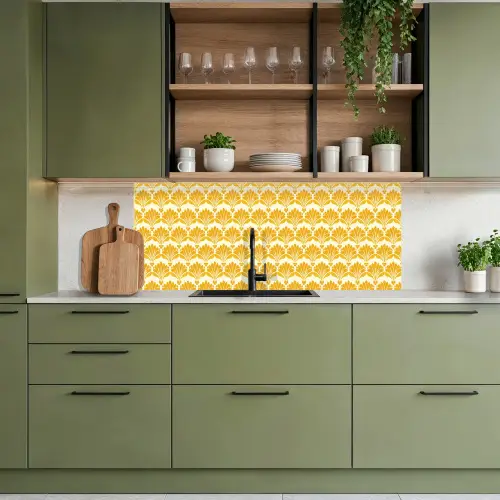 Patroon - Motief - Geel keuken achterwand 2 middel 871 -sfeer3