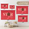 Star girl - Rood - Panter - Ster Wandkleed katoen klein -tsfeer8_DE