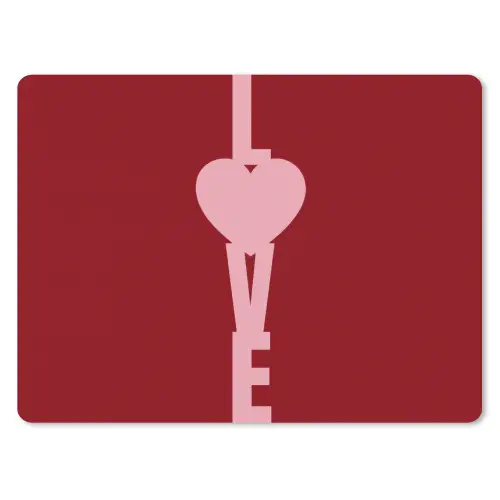 Love - Rood - Blokletters muismat rubber klein -3d