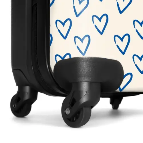 Patronen - Patroon van blauwe hartjes NBS - Handbagage koffer - Kinderen Unisex middel -wiel