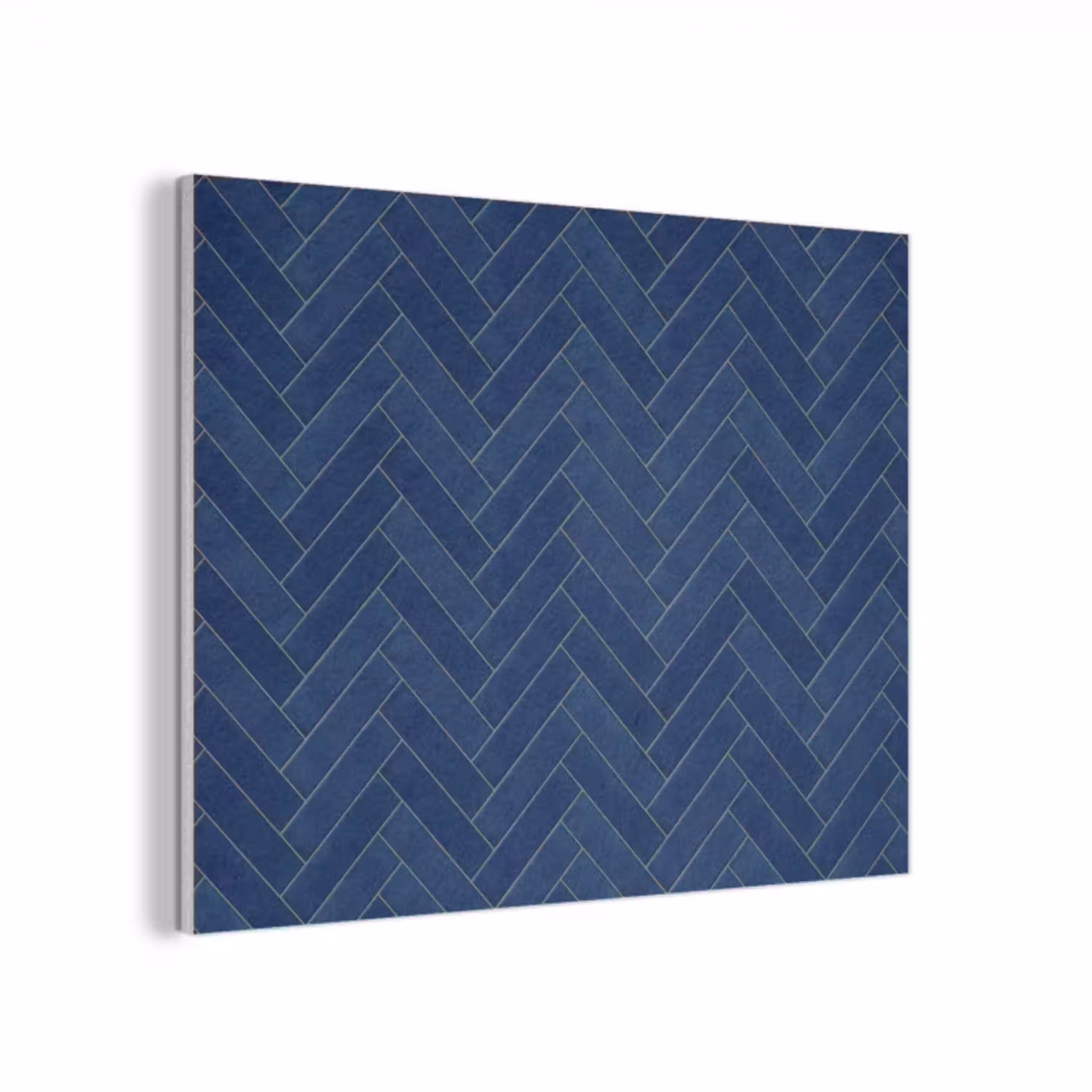 Visgraat - Wandtegel - Donkerblauw - Navy Blue PET vilt klein 837 -3d