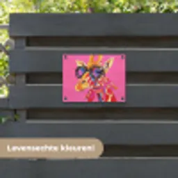 Giraf - Roze - Bril - Sjaal tuinposter los doek klein -sfeer3