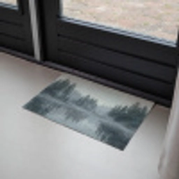 Bos - Meer - Mist - Natuur - Grijs Deurmat klein -sfeer2